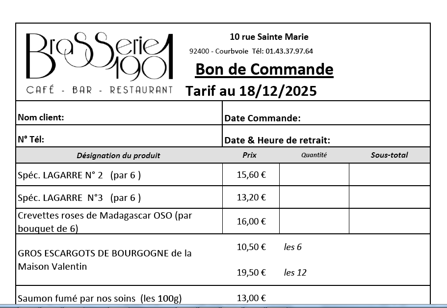 Commande pour vos f�tes de  fin d'ann�e